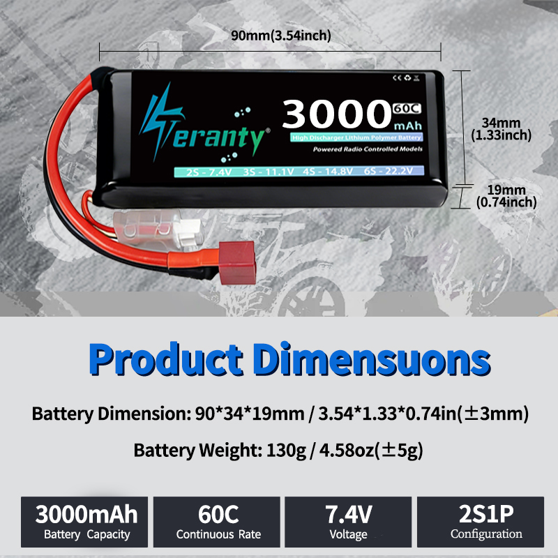 테란티 2S 3000mAh 리포 배터리 7.4V 60C - Drone And Car 리뷰 및 가격