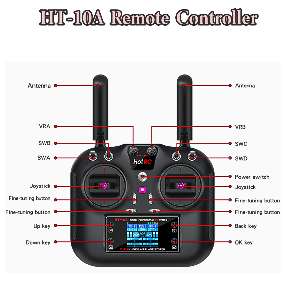 Hotrc HT-10A 2.4G 10CH 송신기 F10 - Drone And Car 리뷰 및 가격