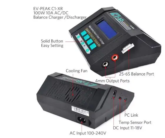 EV-Peak C1-XR 다기능 100W 10A C1  - Lipo Battery Charger 리뷰 및 가격